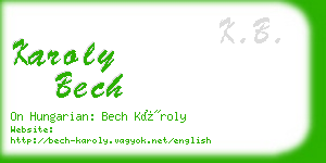 karoly bech business card